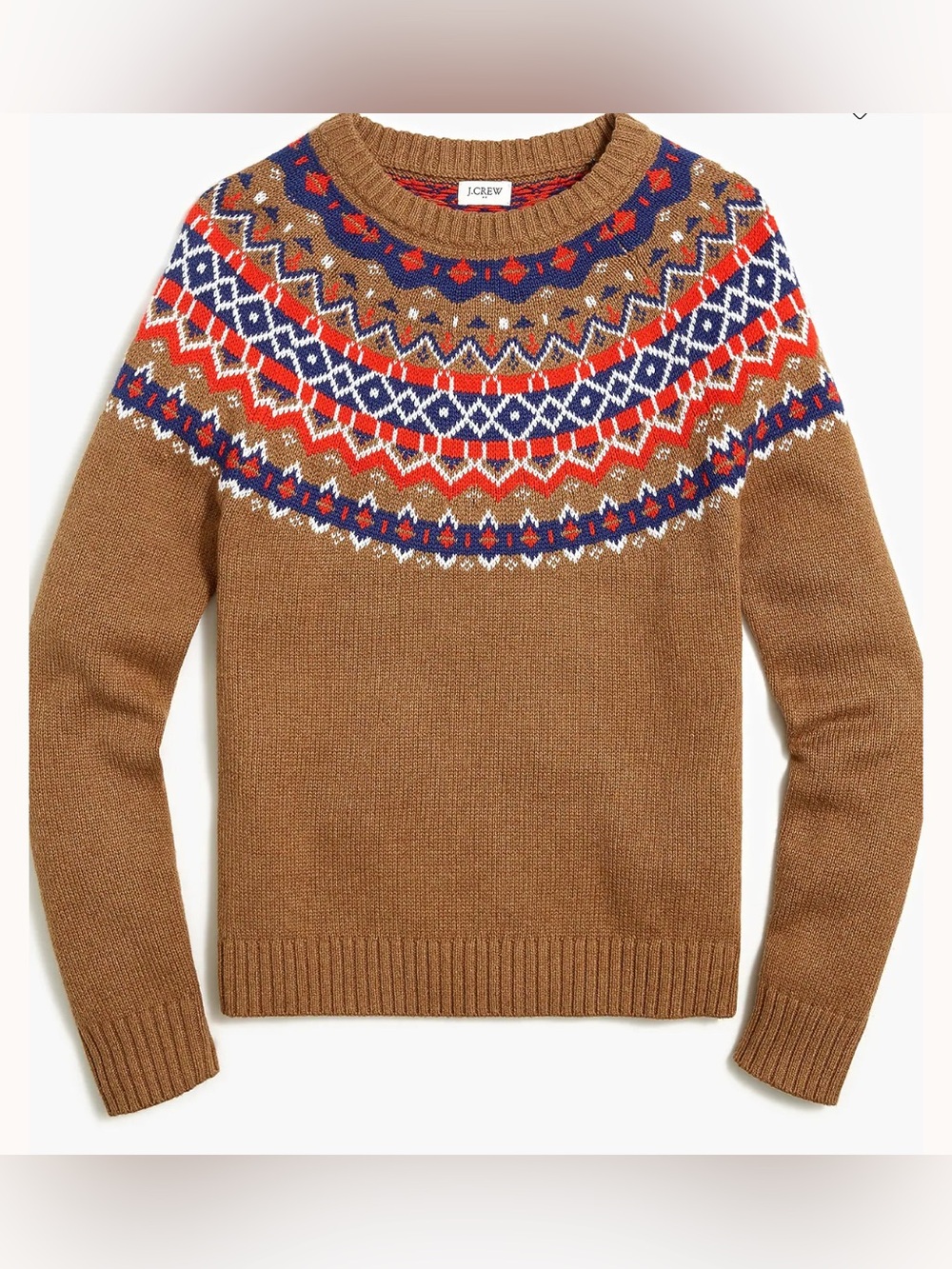 J. Crew Fair Isle Crewneck Cotton Sweater, size Small